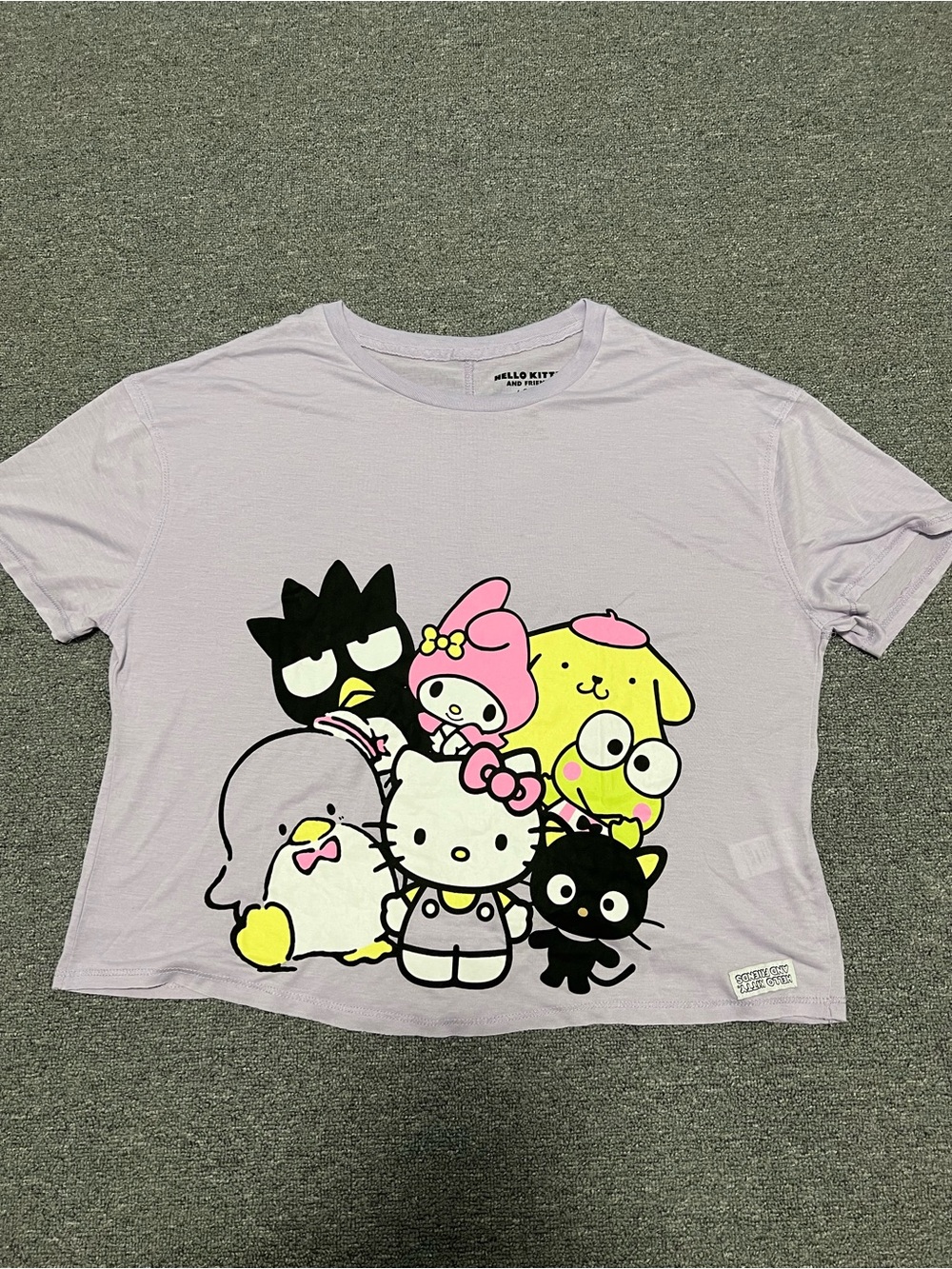 Sanrio Adult Lavender Tee with Hello Kitty & Friends Graphic